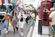 Pride in London parade, Park Lane to Trafalgar Square, London, UK.