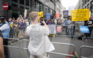 Pride in London parade, Park Lane to Trafalgar Square, London, UK.