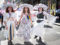 Pride in London parade, Park Lane to Trafalgar Square, London, UK.