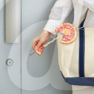 Trasty way to keep door key handy.                  