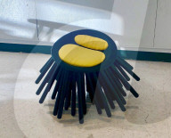 Rocking chair with 68 legs inspred by sea urchin.                             