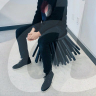 Rocking chair with 68 legs inspred by sea urchin.                             