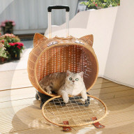 Cat trolley puts puss on wheels.                       