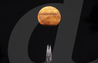 Supermoon over London, UK.