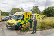 Car crashes into school in Wimbledon Common, London, UK.
