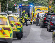 Car crashes into school in Wimbledon Common, London, UK.