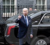 Joe Biden visits Rishi Sunak at 10 Downing Street, London, UK.