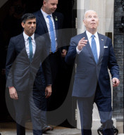 Joe Biden visits Rishi Sunak at 10 Downing Street, London, UK.