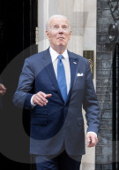 Joe Biden visits Rishi Sunak at 10 Downing Street, London, UK.
