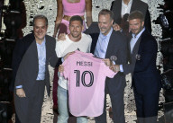 FUSSBALL - Lionel Messi, David Beckham und ihre Familien bei der Präsentation von Messi bei Inter Miami