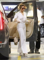 PREMIUM EXCLUSIVE Jennifer Lopez Cuts An Angelic Frame In All-White At Soho House