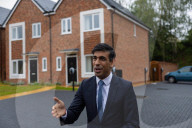 The Prime Minister Rishi Sunak visits a housing development in Longbridge