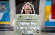 PETA protest outside Hermes, New Bond Street, London, UK