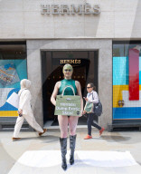 PETA protest outside Hermes, New Bond Street, London, UK