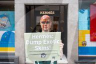 PETA protest outside Hermes, New Bond Street, London, UK