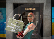 PETA protest outside Hermes, New Bond Street, London, UK