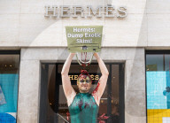 PETA protest outside Hermes, New Bond Street, London, UK