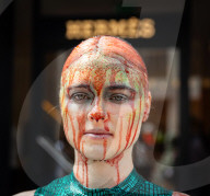 PETA protest outside Hermes, New Bond Street, London, UK