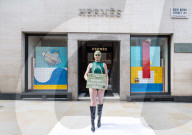 PETA protest outside Hermes, New Bond Street, London, UK