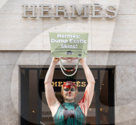 PETA protest outside Hermes, New Bond Street, London, UK