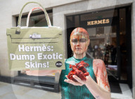 PETA protest outside Hermes, New Bond Street, London, UK