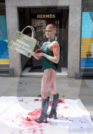 PETA protest outside Hermes, New Bond Street, London, UK