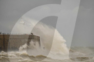 Stormy Waves Over Folkestone Lighthouse