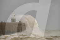 Stormy Waves Over Folkestone Lighthouse
