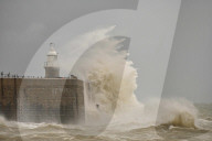 Stormy Waves Over Folkestone Lighthouse