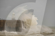 Stormy Waves Over Folkestone Lighthouse