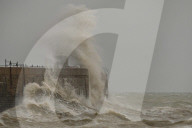 Stormy Waves Over Folkestone Lighthouse