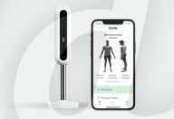 AI connected camera measures body fat and muscle for fitness programme.                           