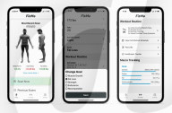 AI connected camera measures body fat and muscle for fitness programme.                           
