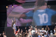 Fans watch England Vs Australia World Cup semi-final in Folkestone, United Kingdom. 