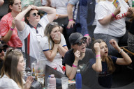Fans watch Australia v England World Cup match BOXPARK in Croydon, UK