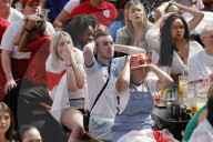 Fans watch Australia v England World Cup match BOXPARK in Croydon, UK