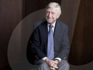 Michael Parkinson photographed at The Ivy in London