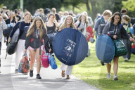 Reading Festival arrivals in Reading, UK.