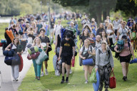 Reading Festival arrivals in Reading, UK.