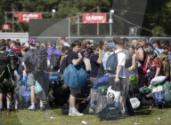 Reading Festival arrivals in Reading, UK.