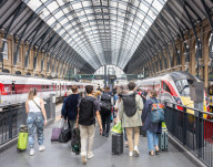 Bank Holiday travel to and from King’s Cross railway station in London, UK 