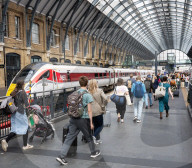 Bank Holiday travel to and from King’s Cross railway station in London, UK 
