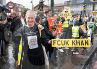 Anti-ULEZ protestors in Tooting Broadway London, Great Britain 
26th August 2023 

People campaigning to stop the ULEZ expansion which is due to commence on 29th August 2023 hold placards towards the traffic around Tooting Broadway