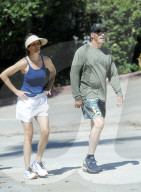 The X-Files actress Annabeth Gish, 52, looks unrecognizable from her usual glam Hollywood appearances as she enjoys a hike in the Hollywood Hills with stunt man husband Wade Allen.