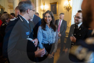 Home Secretary Suella Braverman hosts the Police Uplift reception.