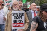 RMT March & Rally Against Ticket Office Closures in London, UK.