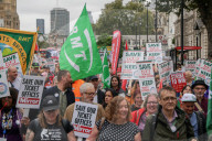 RMT March & Rally Against Ticket Office Closures in London, UK.