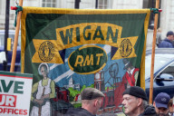 RMT March & Rally Against Ticket Office Closures in London, UK.