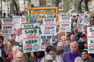 RMT March & Rally Against Ticket Office Closures in London, UK.