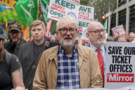 RMT March & Rally Against Ticket Office Closures in London, UK.